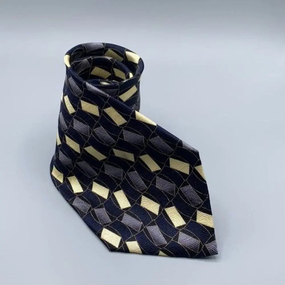 Bergamo New York patterned 100% Silk Handmade necktie